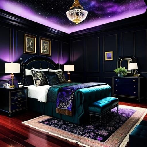 Night Sky Bedroom Hideaway in Art Deco Style