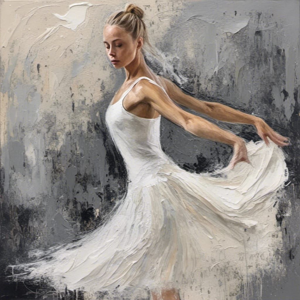Ballet Dancer in Fluid Brushwork Style
