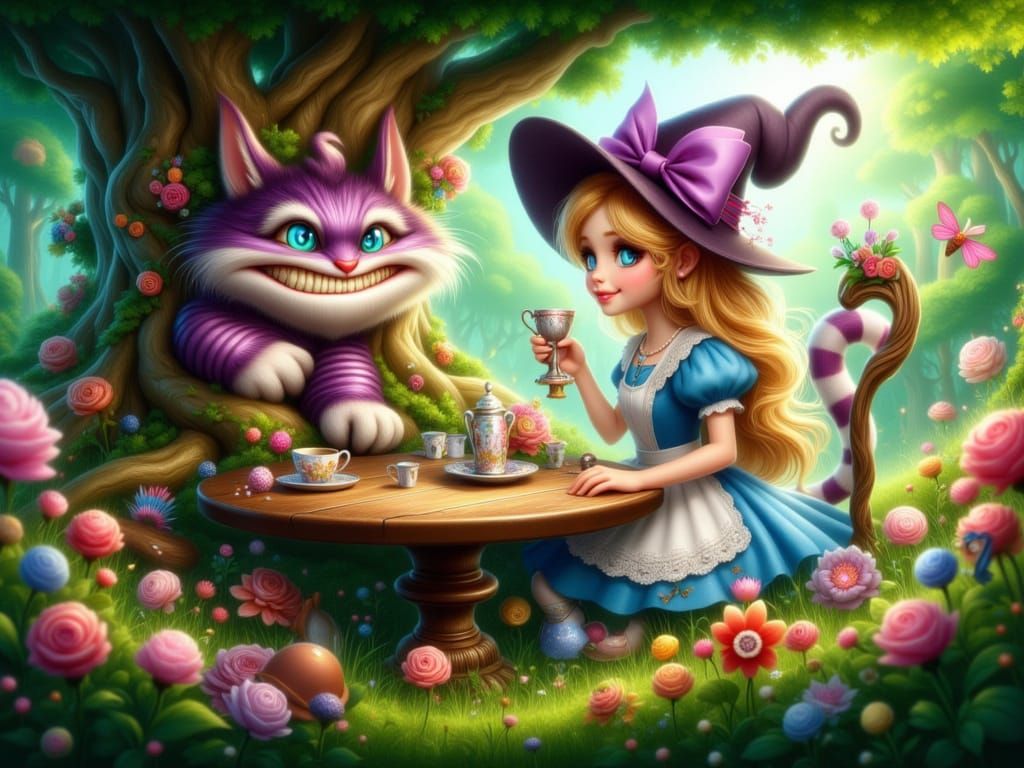 Whimsical Wonderland Scene in Mystical Arcadia Style