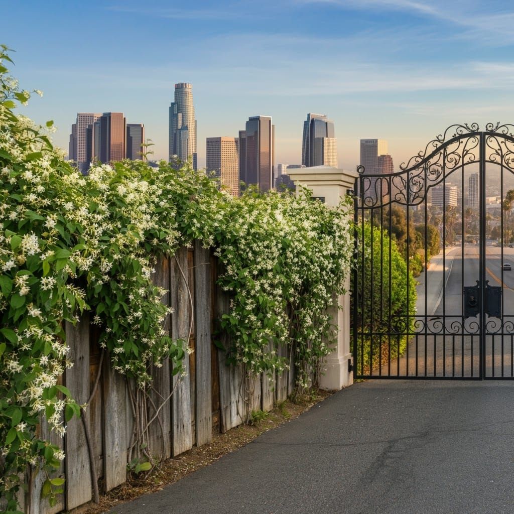 Jasmine Fence Becomes Gate to Los Angeles Horizon