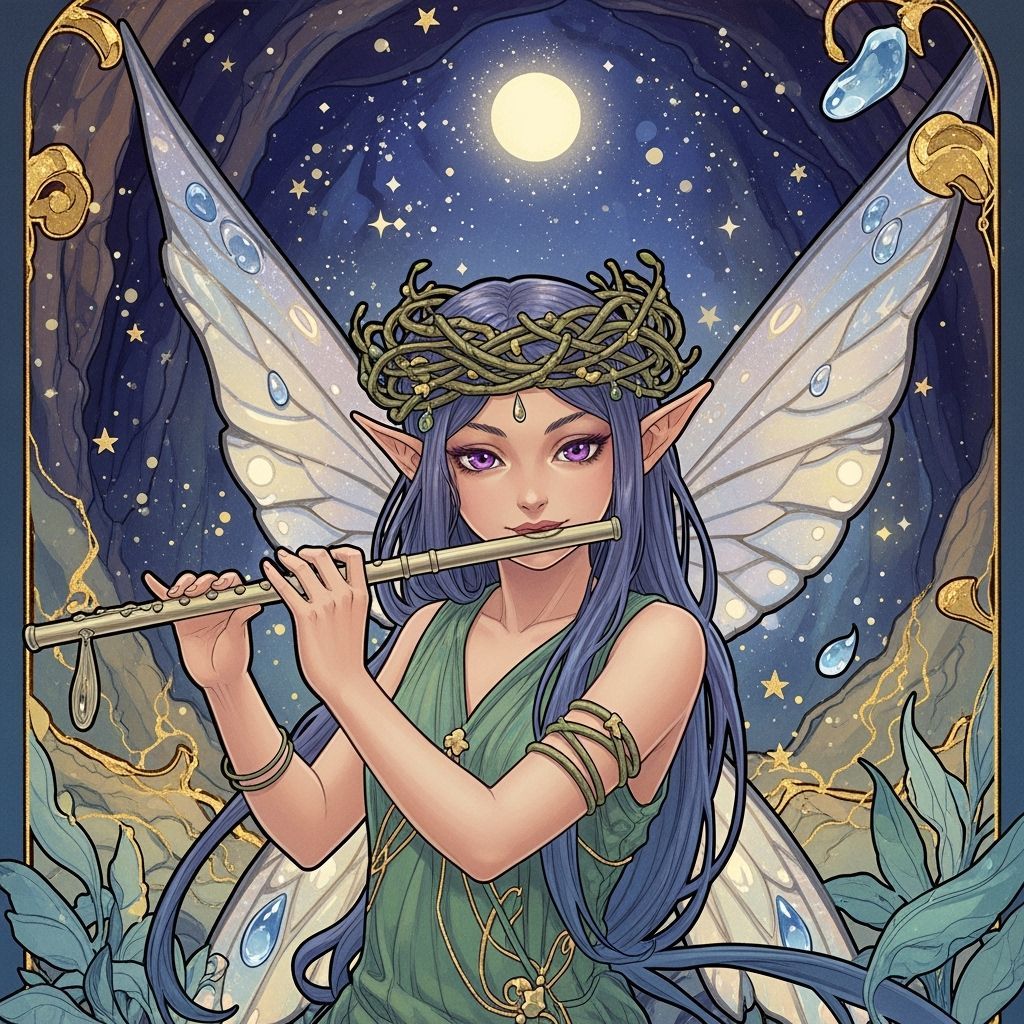 Pixie in Grotto, Art Nouveau Style
