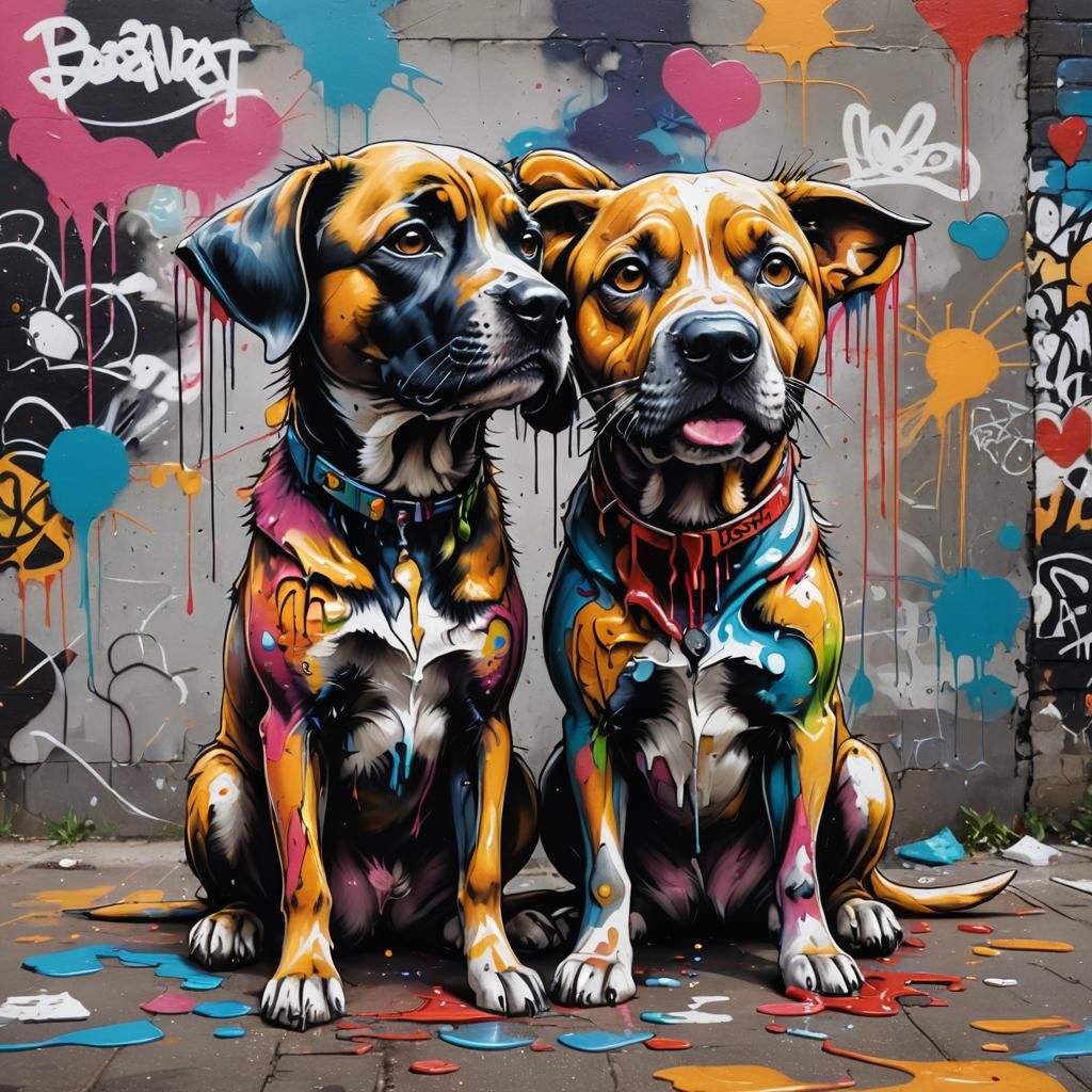 Dog Whispering Secrets: Graffiti Art Style