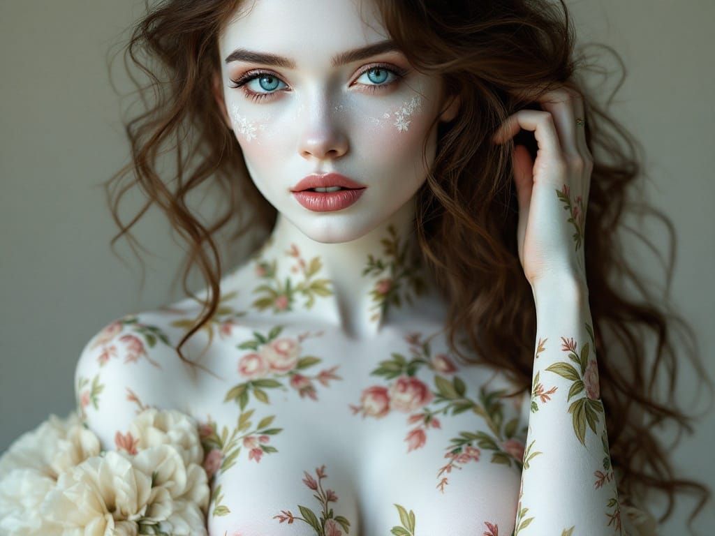 Ethereal Elegance in White and Blue