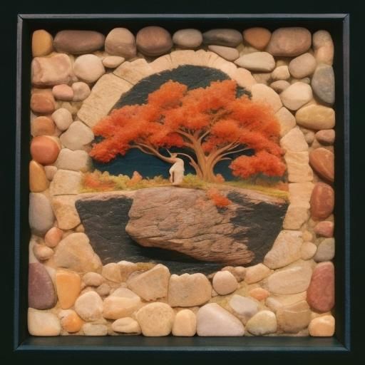 Detailed 3D Rendering of Rocks and Stones