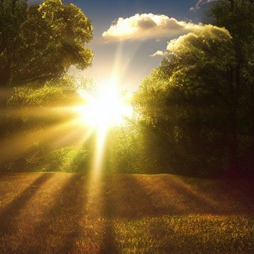 Heavenly Afterlife Scene in Divine Light