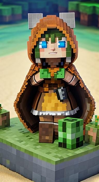Gauguin-Inspired Female Minecraft FunkoPOP in Tropical Diora...