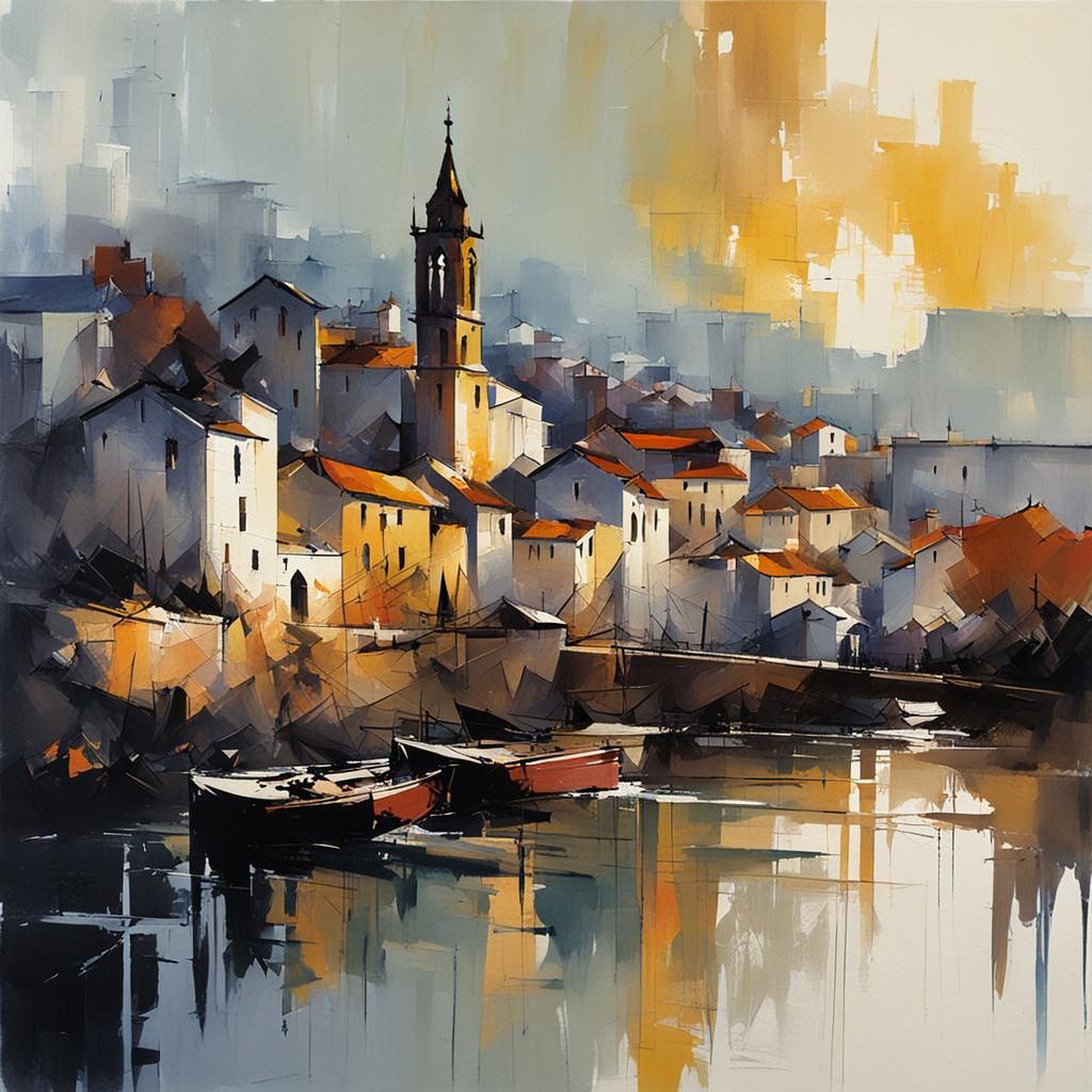 Expressionistic Landscape Painting with Bold Colors