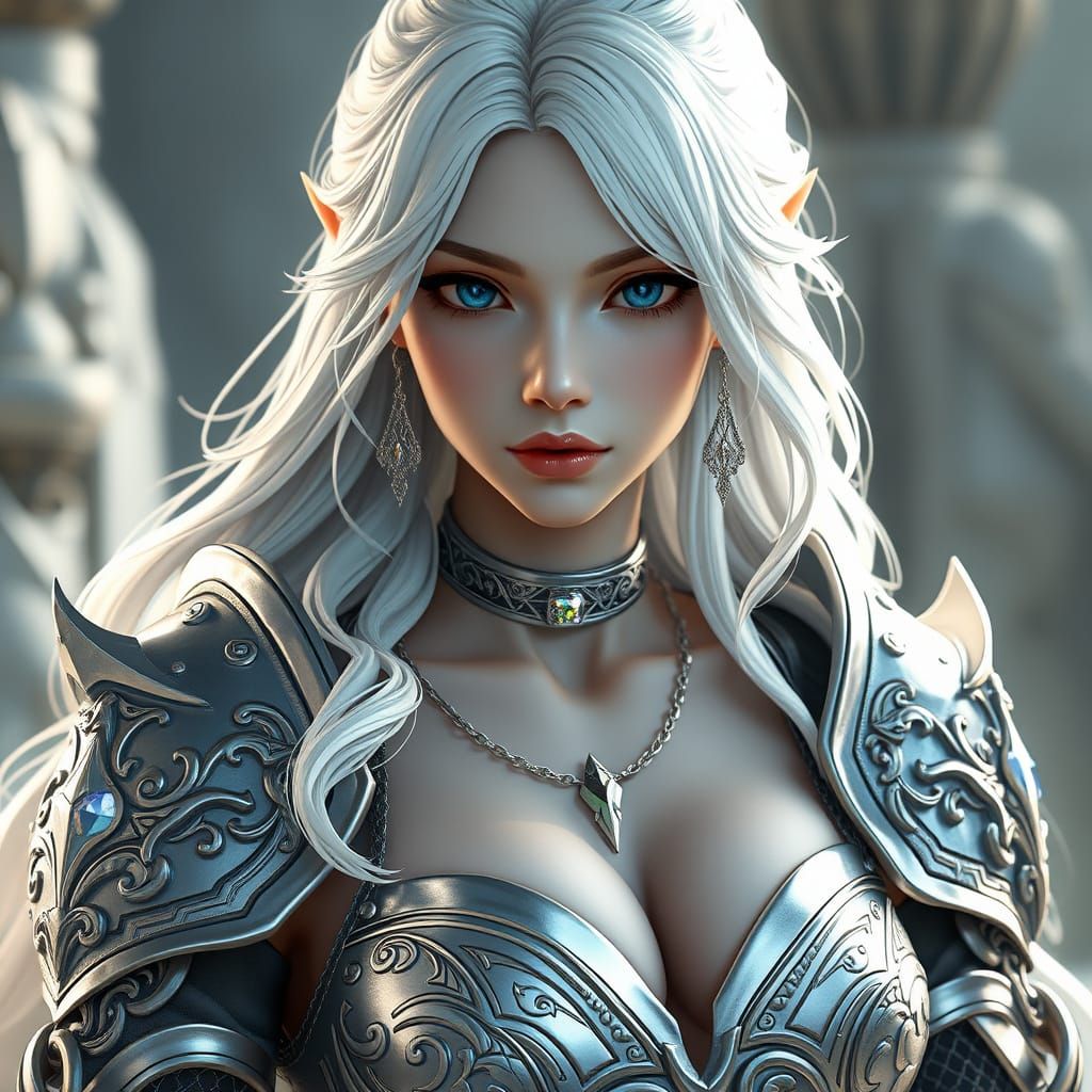 Fantasy Paladin Portrait in 3D Anime Style