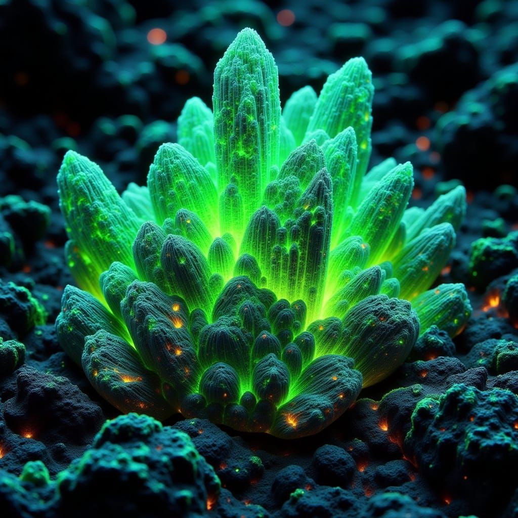 Glowing Kryptonite Crystals in Comic Book Style