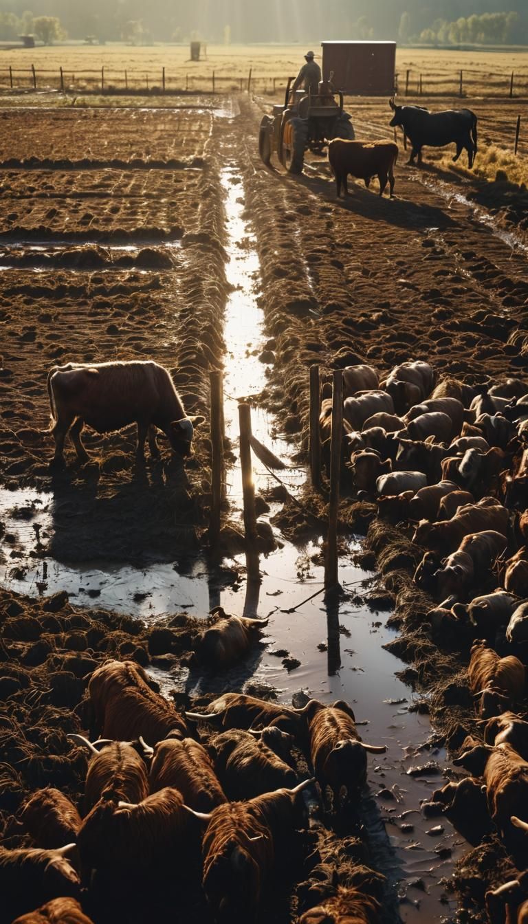 Cosmic Landscape in Warm, Golden Hues
