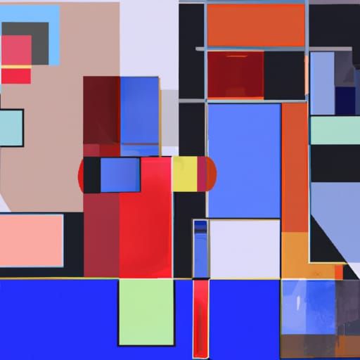 Abstract Cubism Euclidean Window to the Future