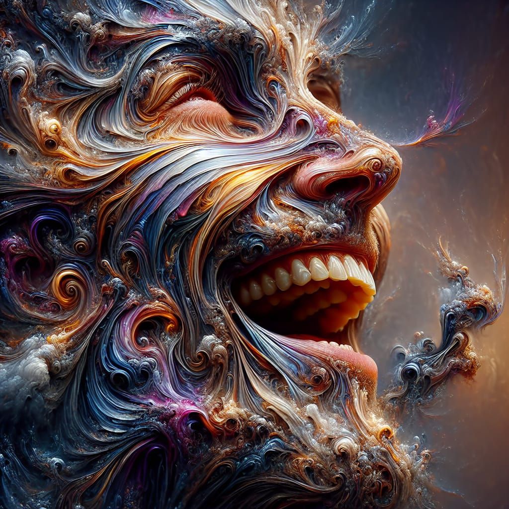 Excited Laughter in a Fantastical Matte Painting