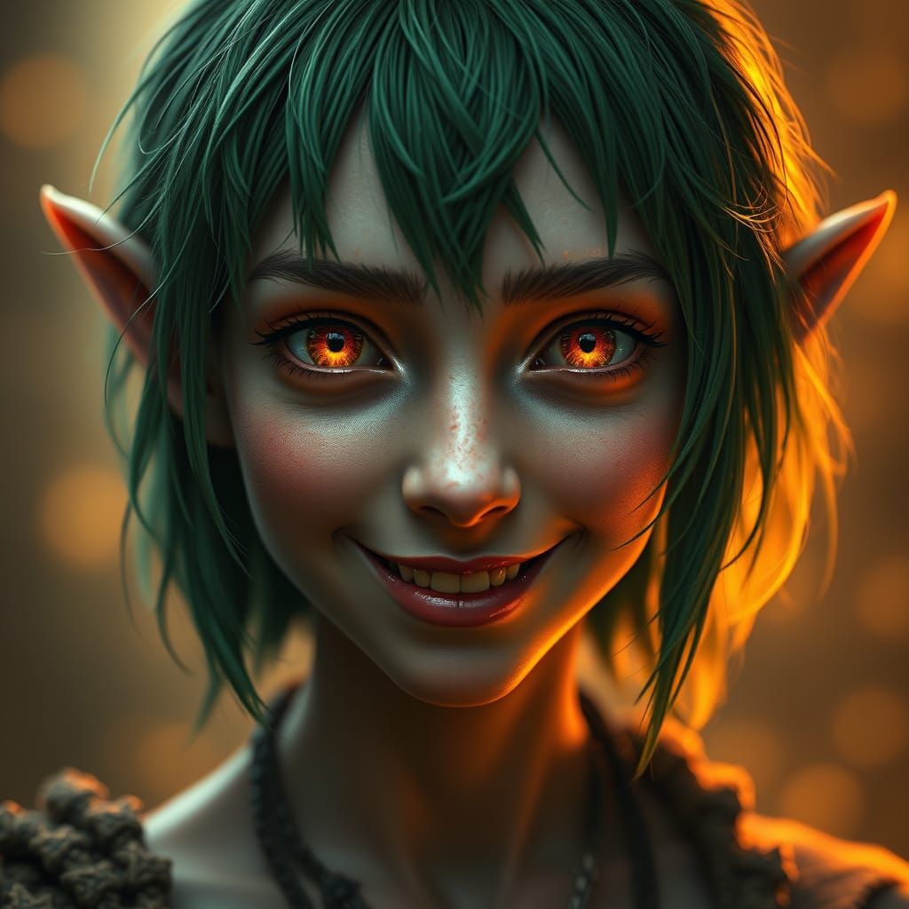 Enchanted Elven Maiden in Golden Light