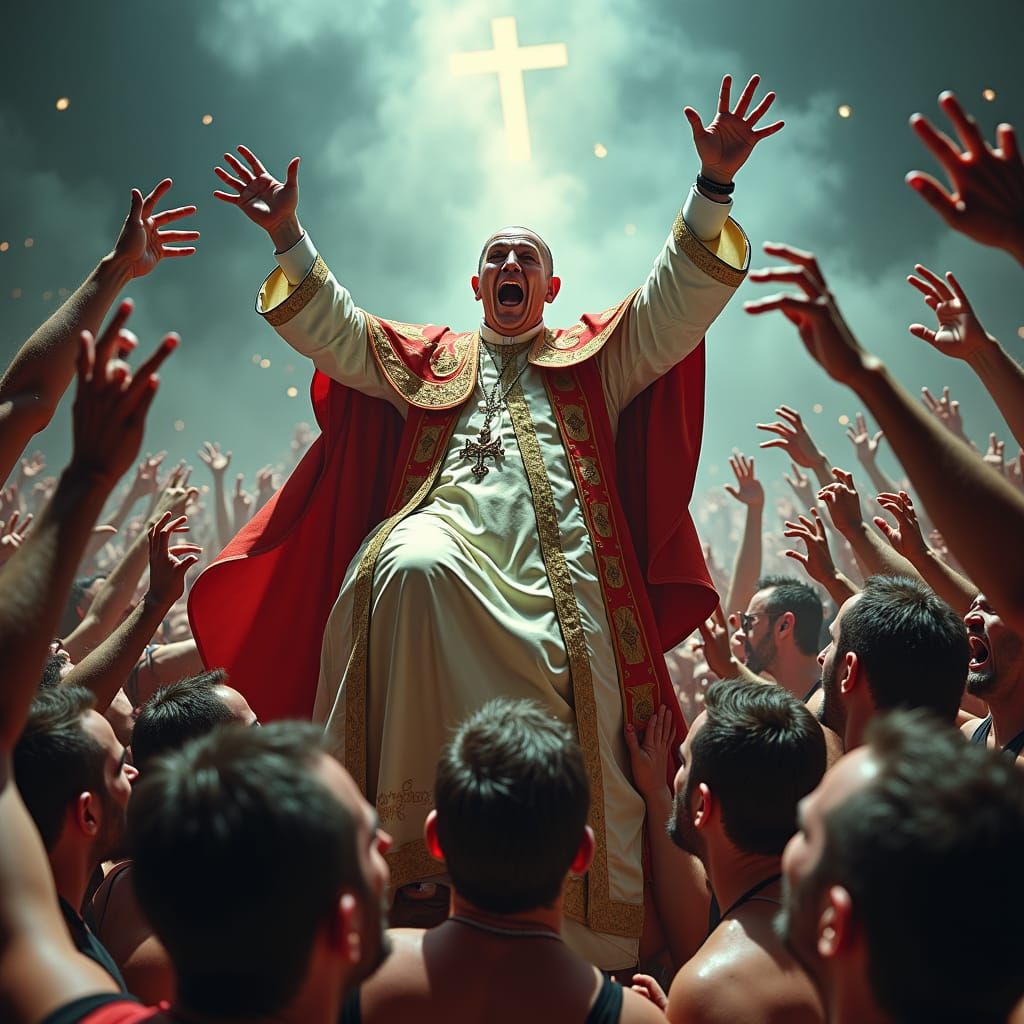 The pope in a mosh pit