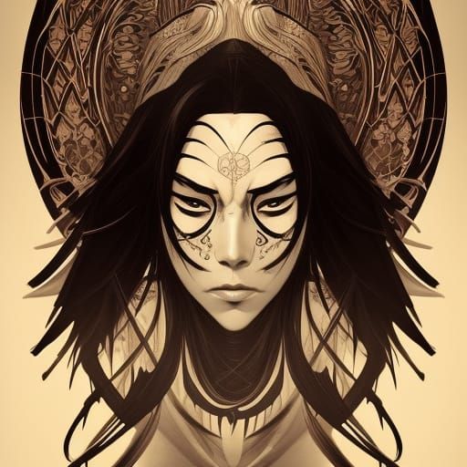 Renji Abarai Portrait in Art Nouveau Style