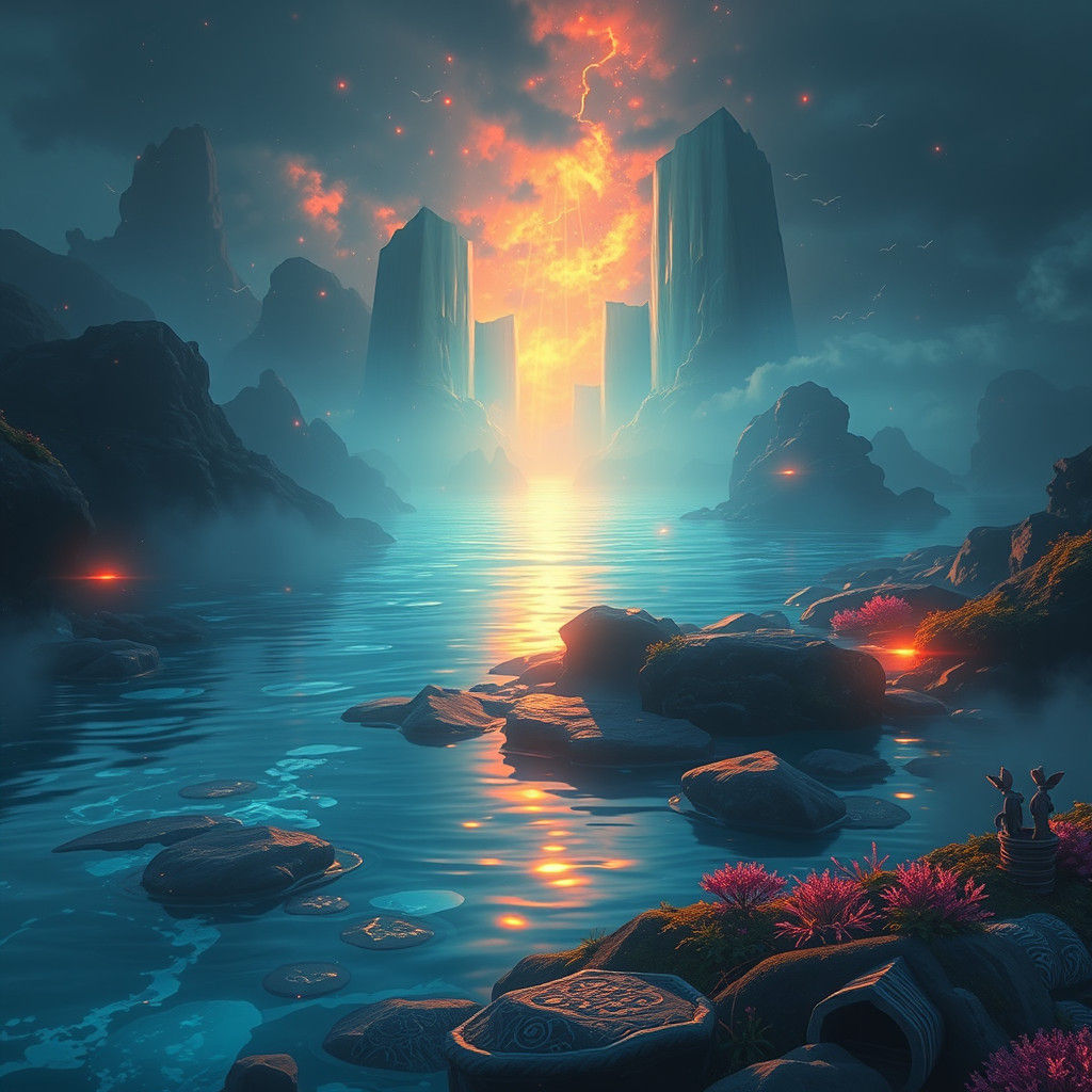 Mystical Agua Scene as Matte Painting