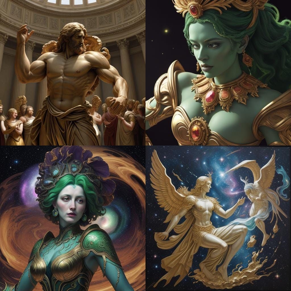 Porphyrion Galaxy Attack in Renaissance Style