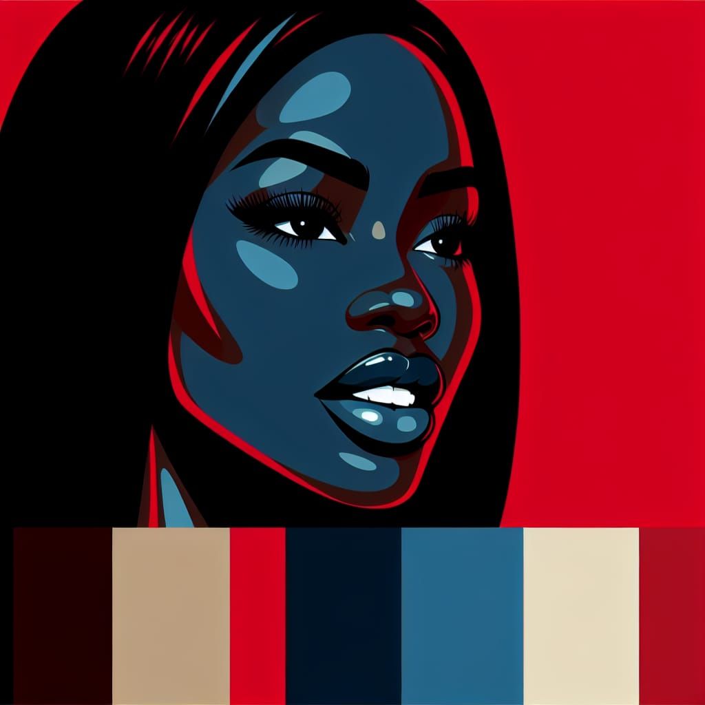 Stunning Black Woman in Rotoscope Animation Style