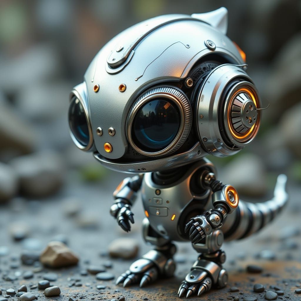 Steampunk Robot with Armadillo-Inspired Shell and Pleading E...