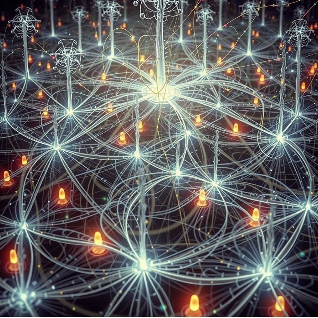 Ethereal AI Network in a Cyberpunk Aesthetic