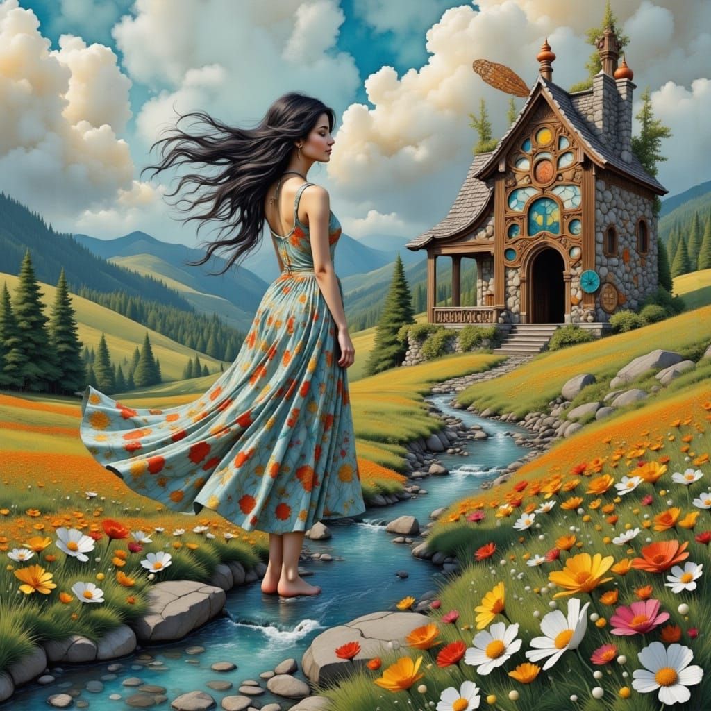 Whimsical Boot House in Ethereal Fantasy Style