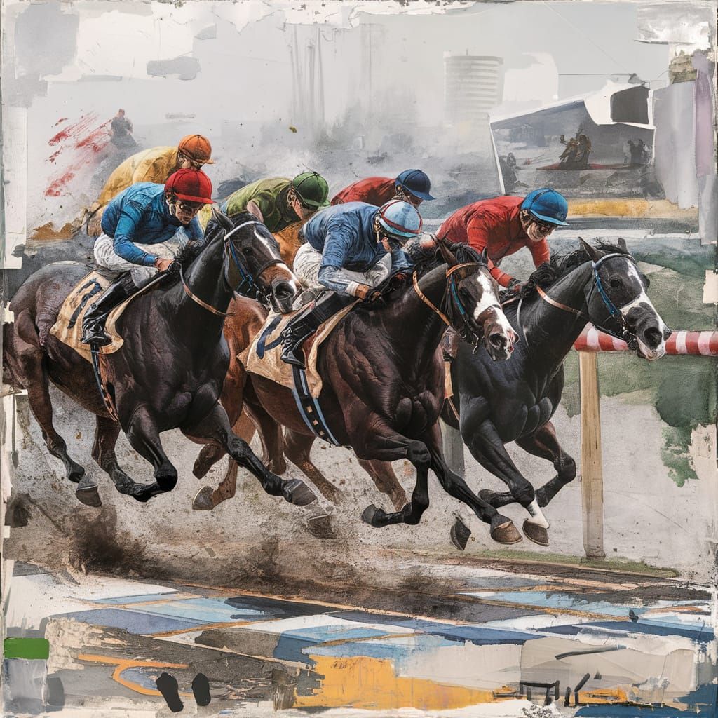 Surreal Jockeys Race in Dreamscape Collision