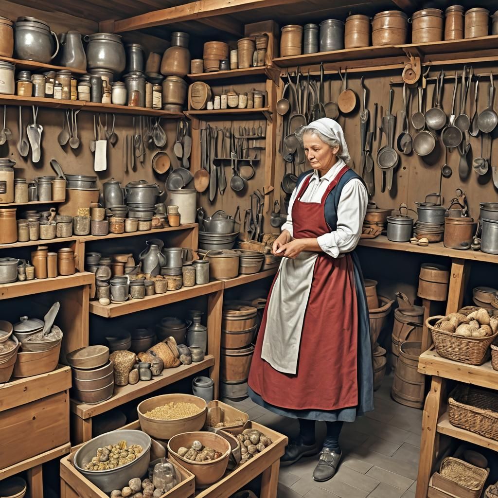 Medieval Thief Surrounded by Stolen Goods