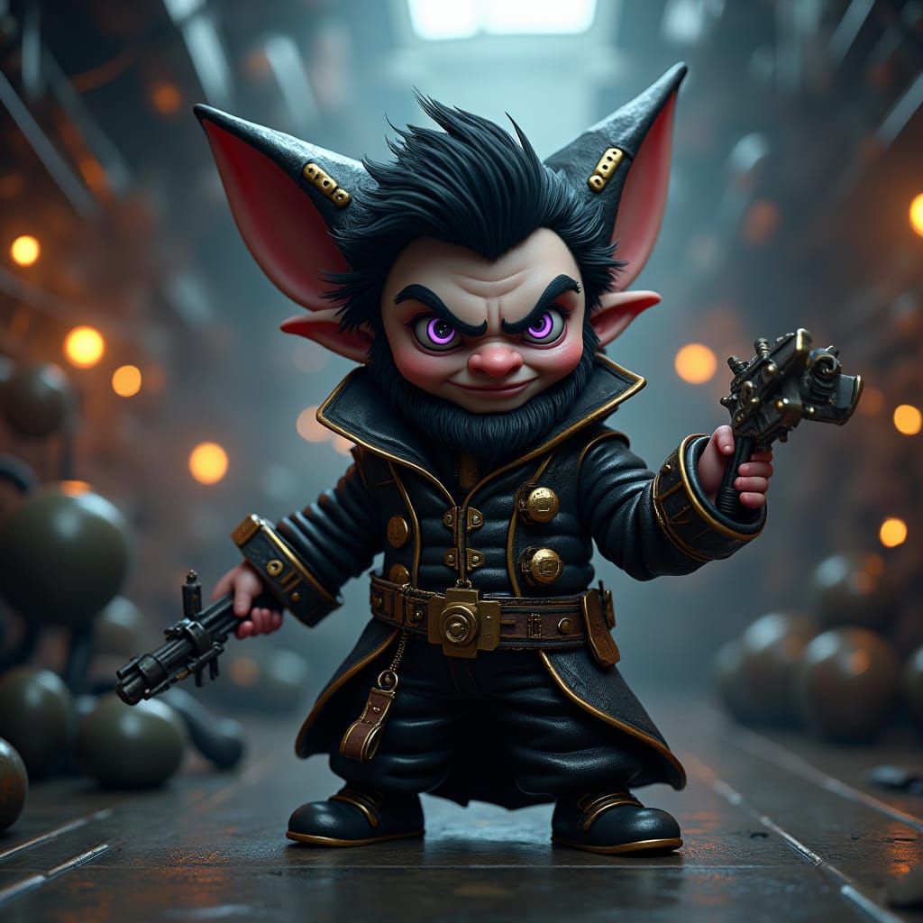 Steampunk Gnome Mad Scientist in 3D