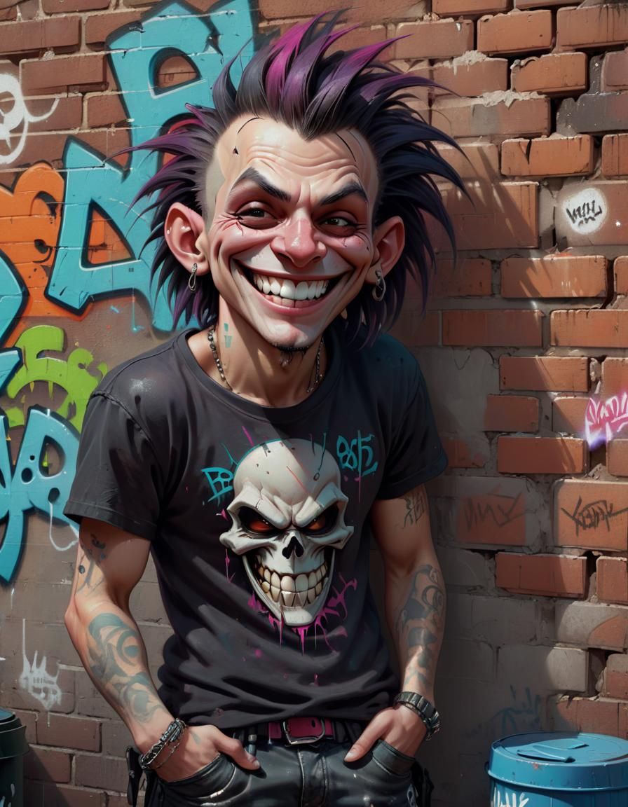 Punk Thug Portrait in Peter Mohrbacher Style