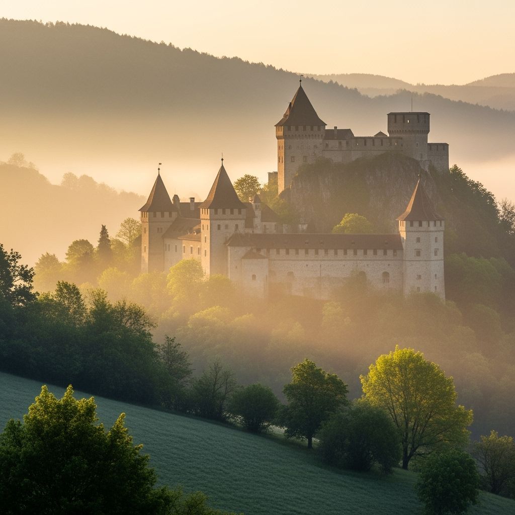 Renaissance Fortress in Morning Fog