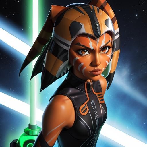 Ahsoka Tano Meets Ben 10: Crossover Art