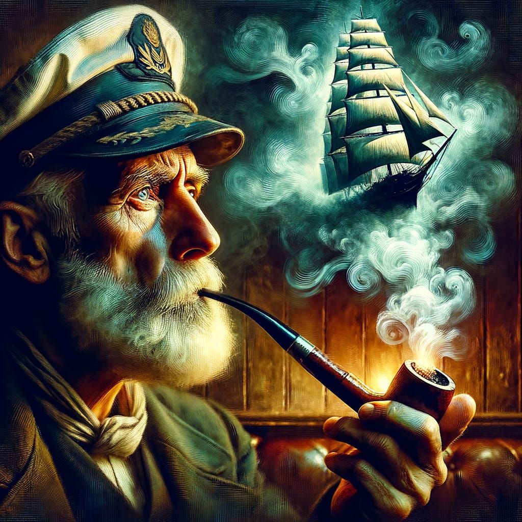 Sailor's Dream: Ship Formed From Pipe Smoke