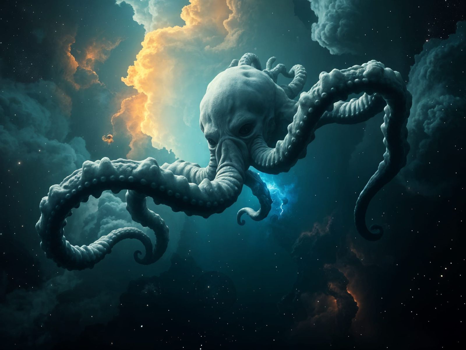 Epic Cosmic Cthulhu in Nebula Vortex