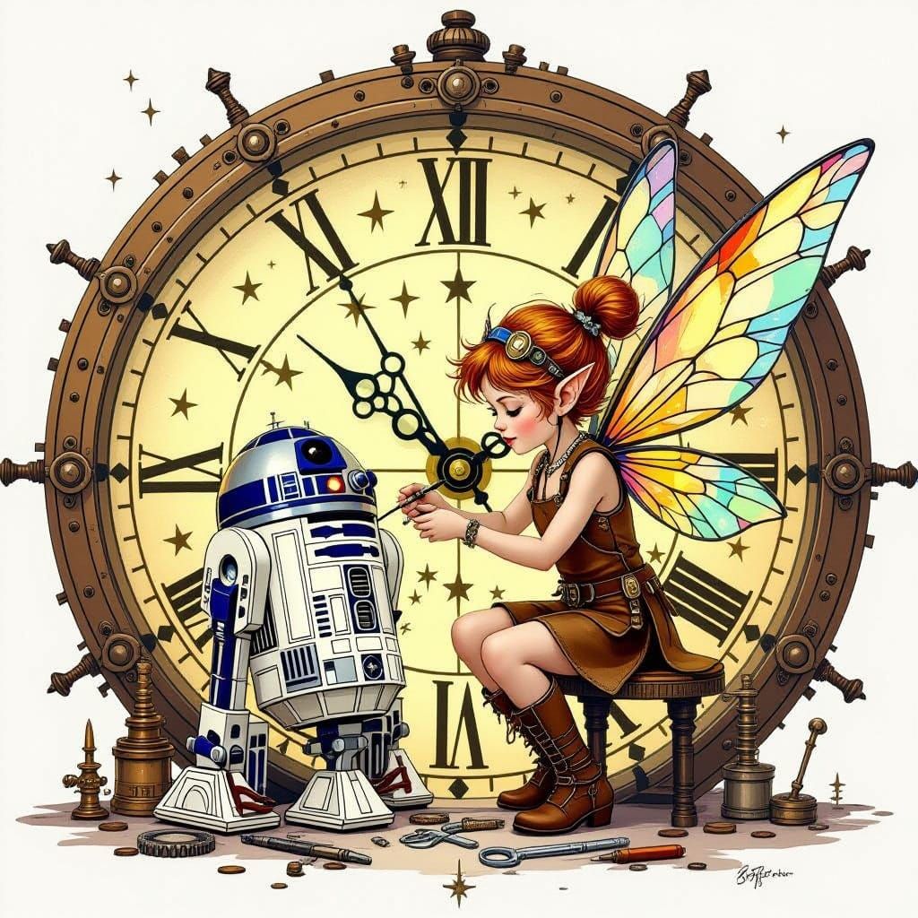 Clockwork Pixie Rebuilds Star Wars Droid in Whimsical Steamp...