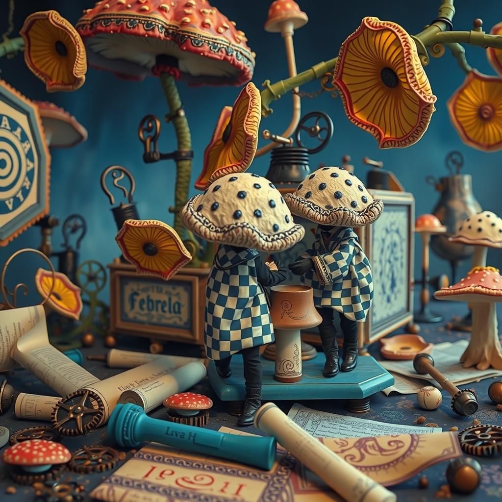 Porcelain Bureaucrats in a Mushroom Forest