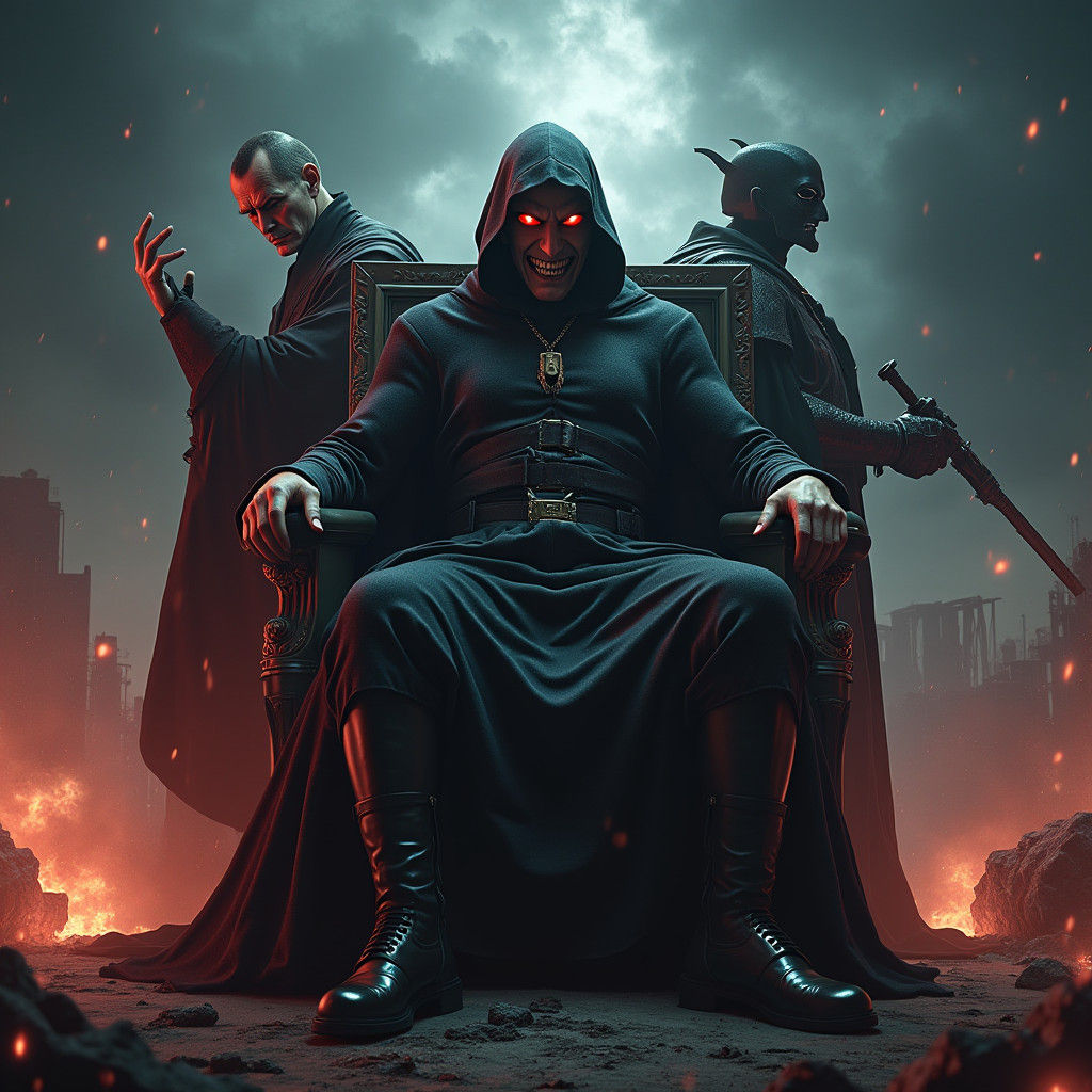 Iconic Movie Villains in a Cinematic Concept Art