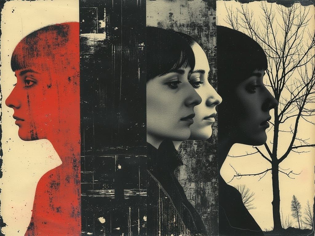 Four Seasons Silhouettes in Surreal Mixed Media