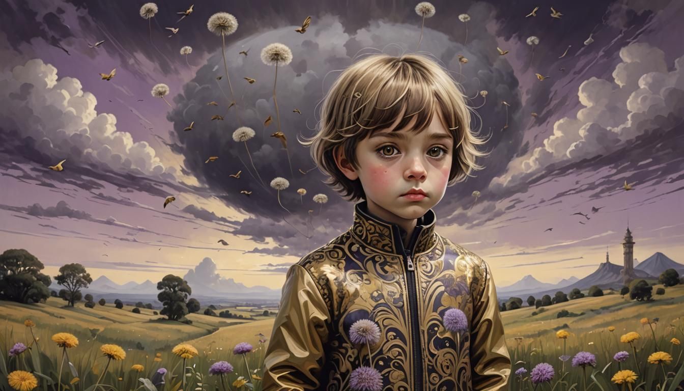 Surreal Child Portrait in Ornate Jacket