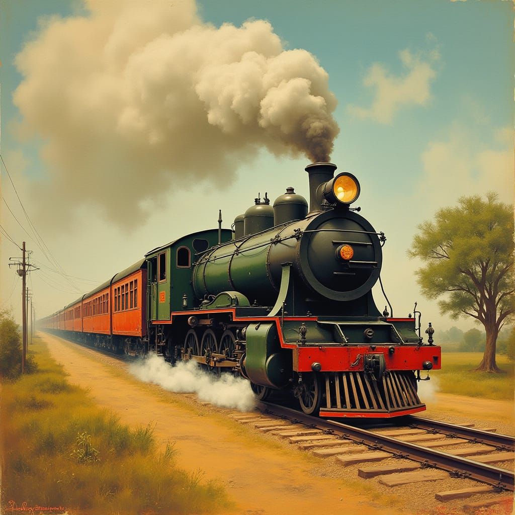 Nostalgic Indian Steam Train Inspired by Ravi Varma