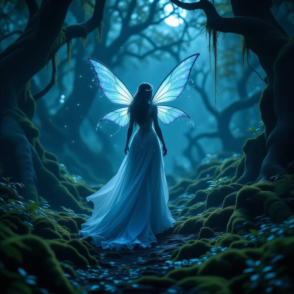Ethereal Fairy Descends into Twilight Forest