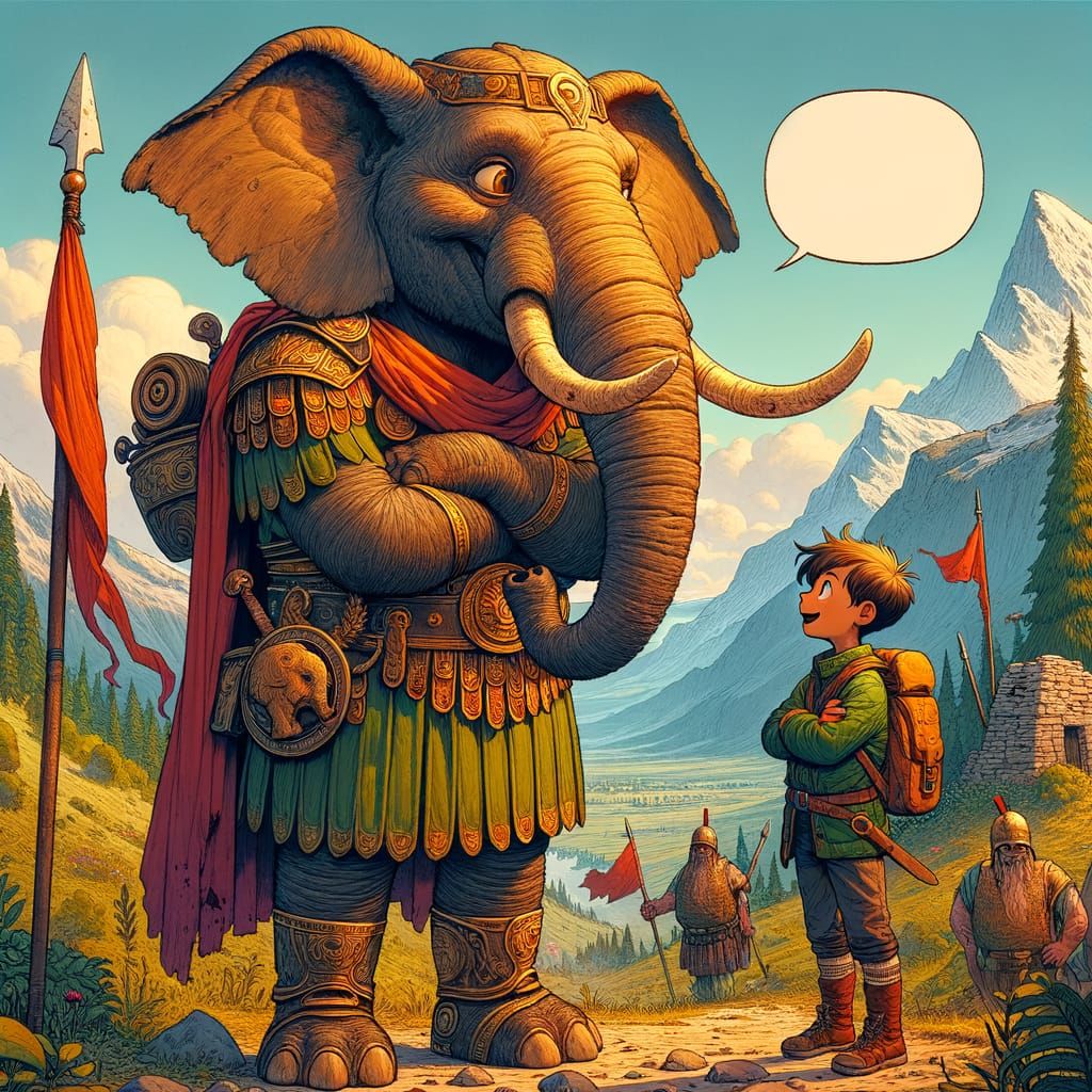 Hannibal and Surus in Playful Comic Style