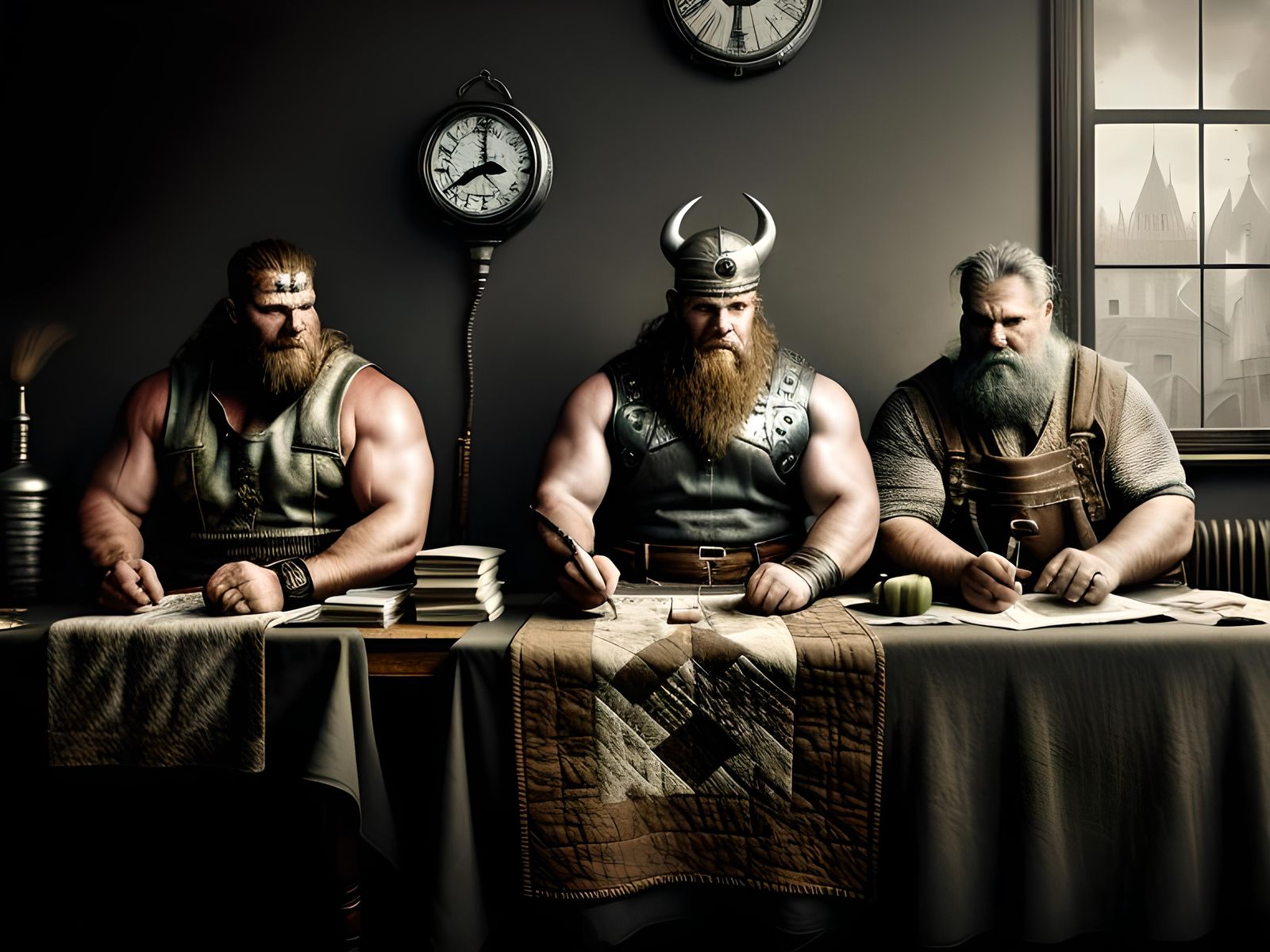 Post-Apocalyptic Vikings Quilting in Steampunk Style