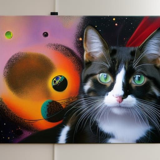 Cute Cat in Dystopian Biopunk Style