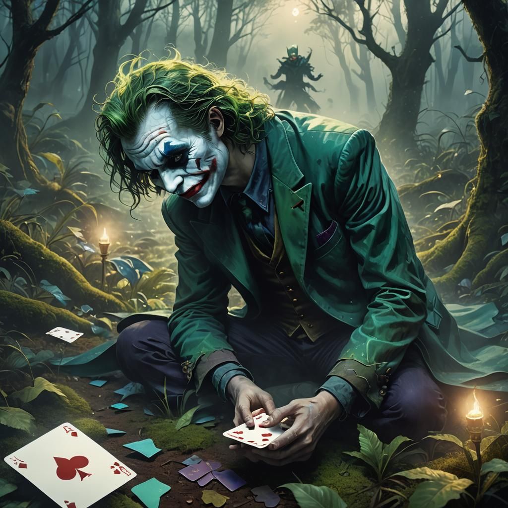Mystical Joker Card in Dark Fantasy Art