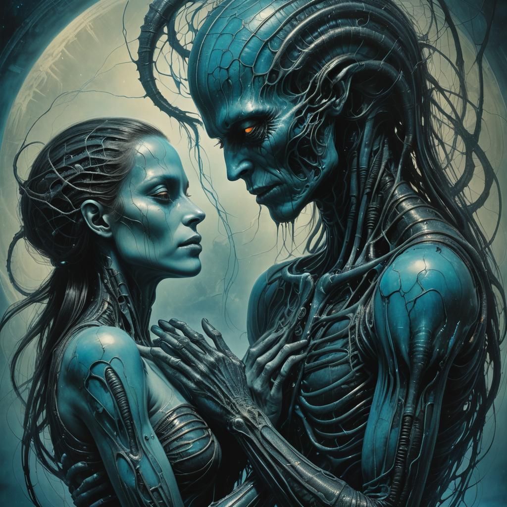 Lovecraftian Alien Seduction: Bioluminescent Dark Fantasy Ar...