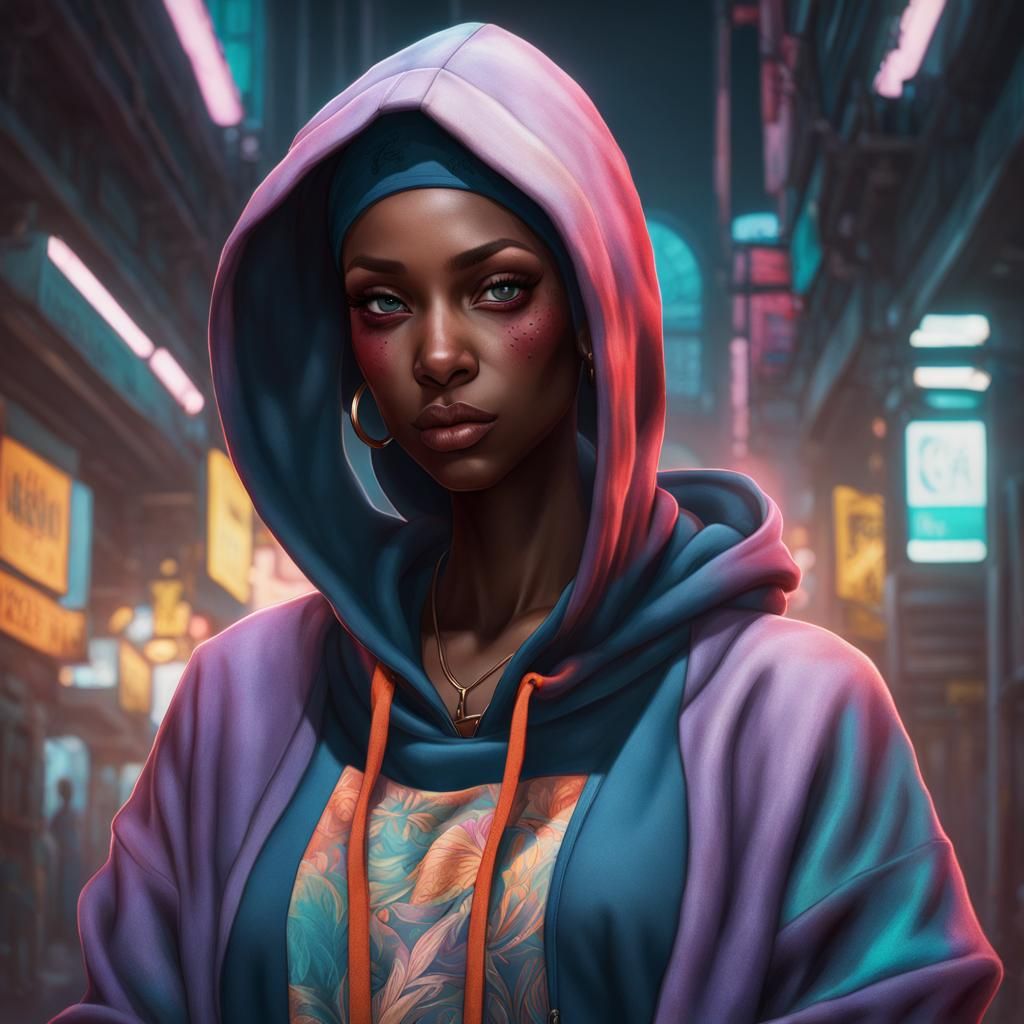 Hip-Hop Rabbit Artist Portrait in Hyperdetailed Style