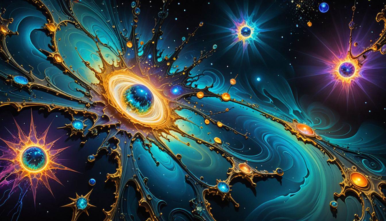 Surreal Cosmic Star Clusters in Iridescent Holographic Vorte...