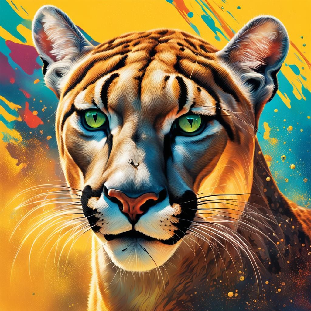 Puma Running: Hyperrealistic National Geographic Cover