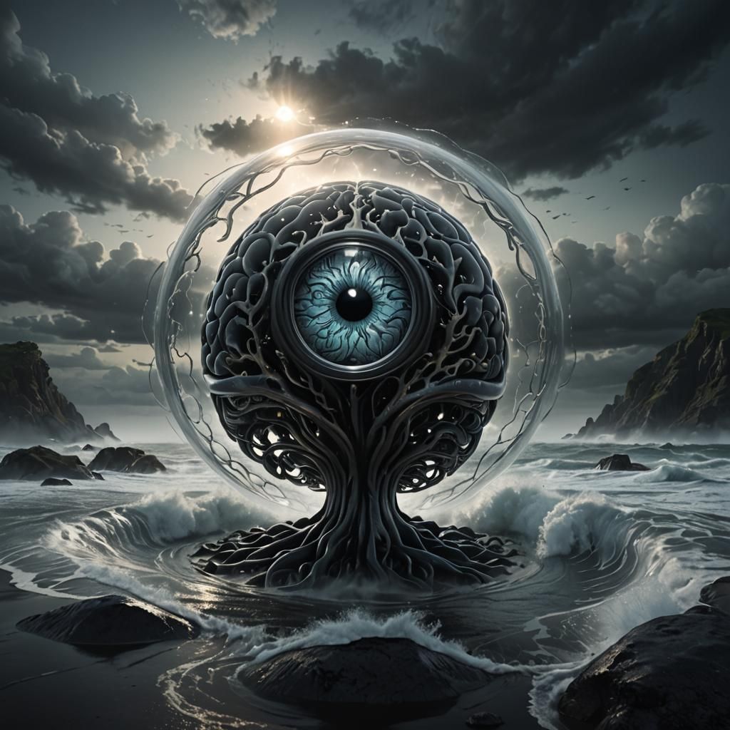 Dark Fantasy Optical Illusion in 3D Render