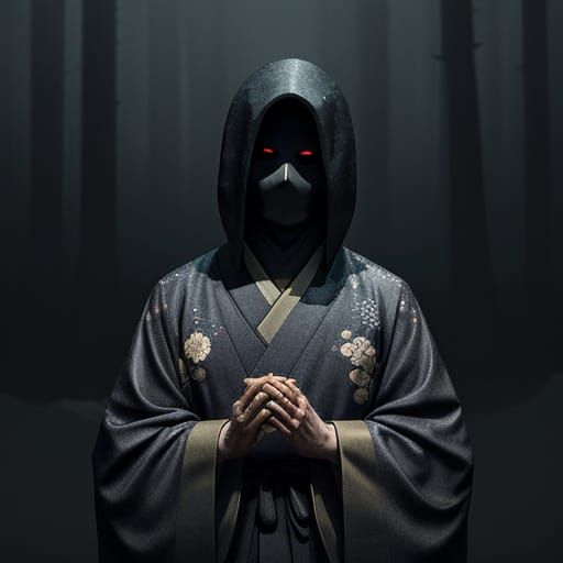 Spirited Away's No Face in Haunting Ceremonial Kimono